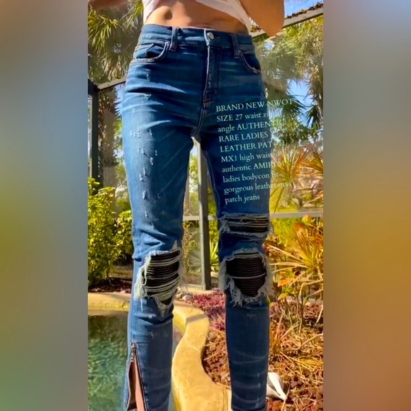 COPY - Brand new W tags Rare ladies AMIRI mx1 medium indigo ankle zipper leathe… - Picture 4 of 17